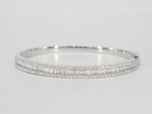 Armband met baguette en briljant geslepen diamanten