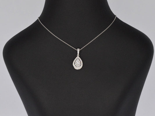 Witgouden hanger met diamanten pear shape