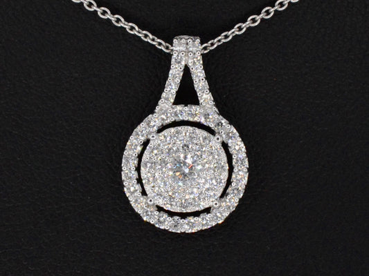 Witgouden hanger bezaaid met diamanten