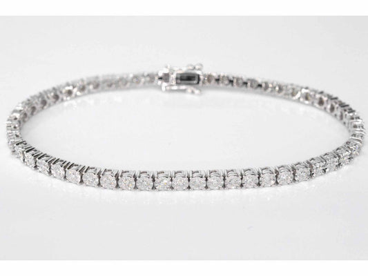 Witgouden tennisarmband met diamanten