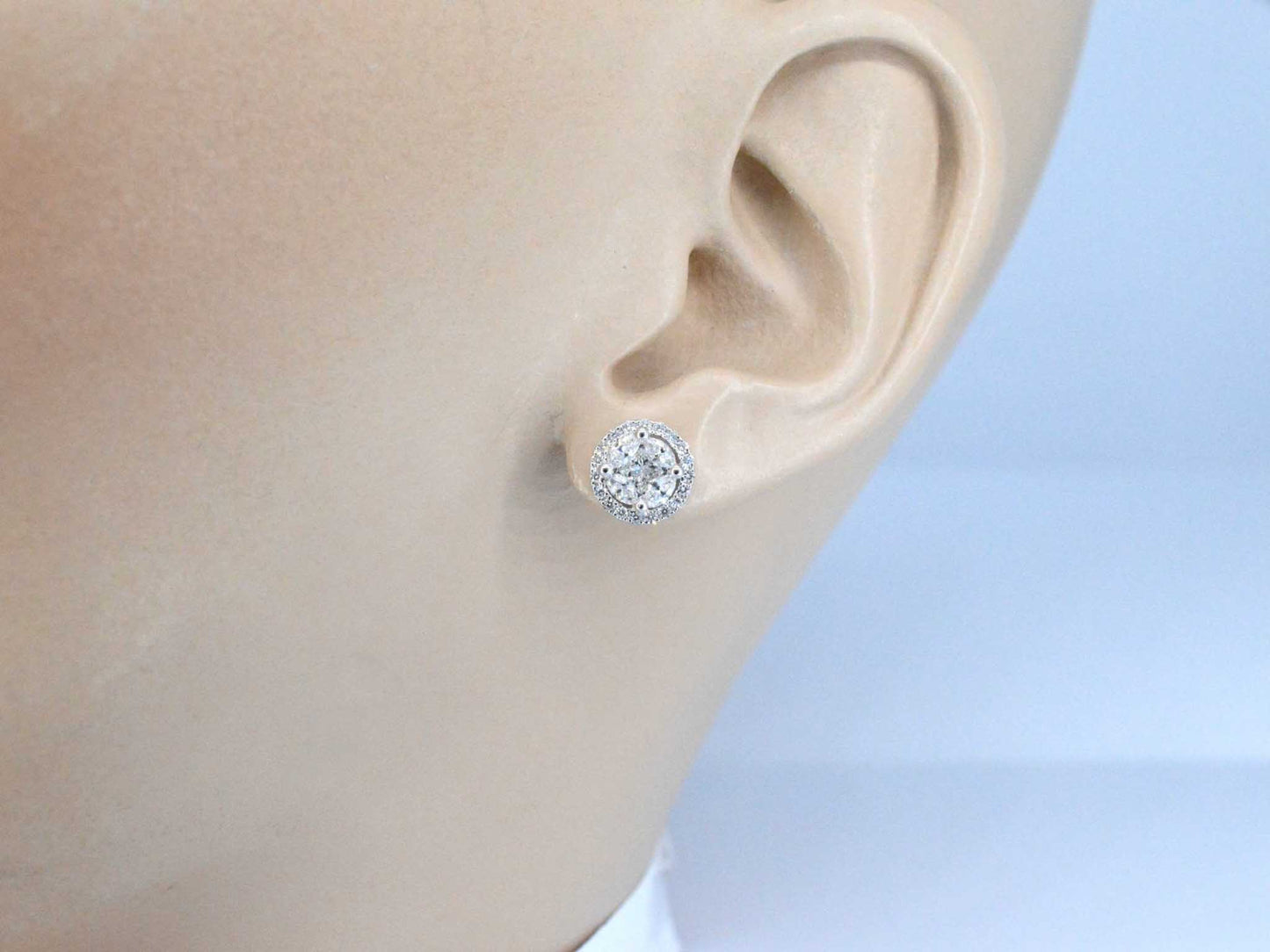 Weißgold-Diamantohrringe mit Brillantrand