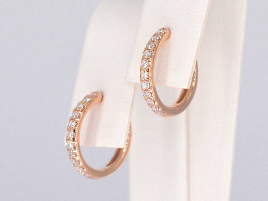 Rosegouden creolen met diamanten