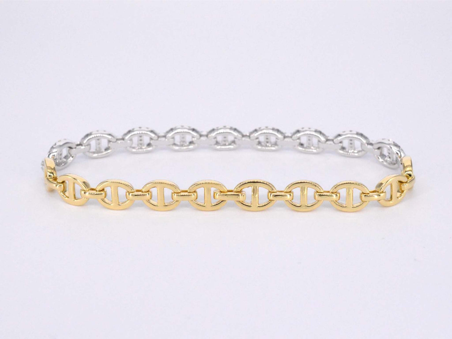 Gouden tennisarmband met diamanten schakels met 157 diamanten