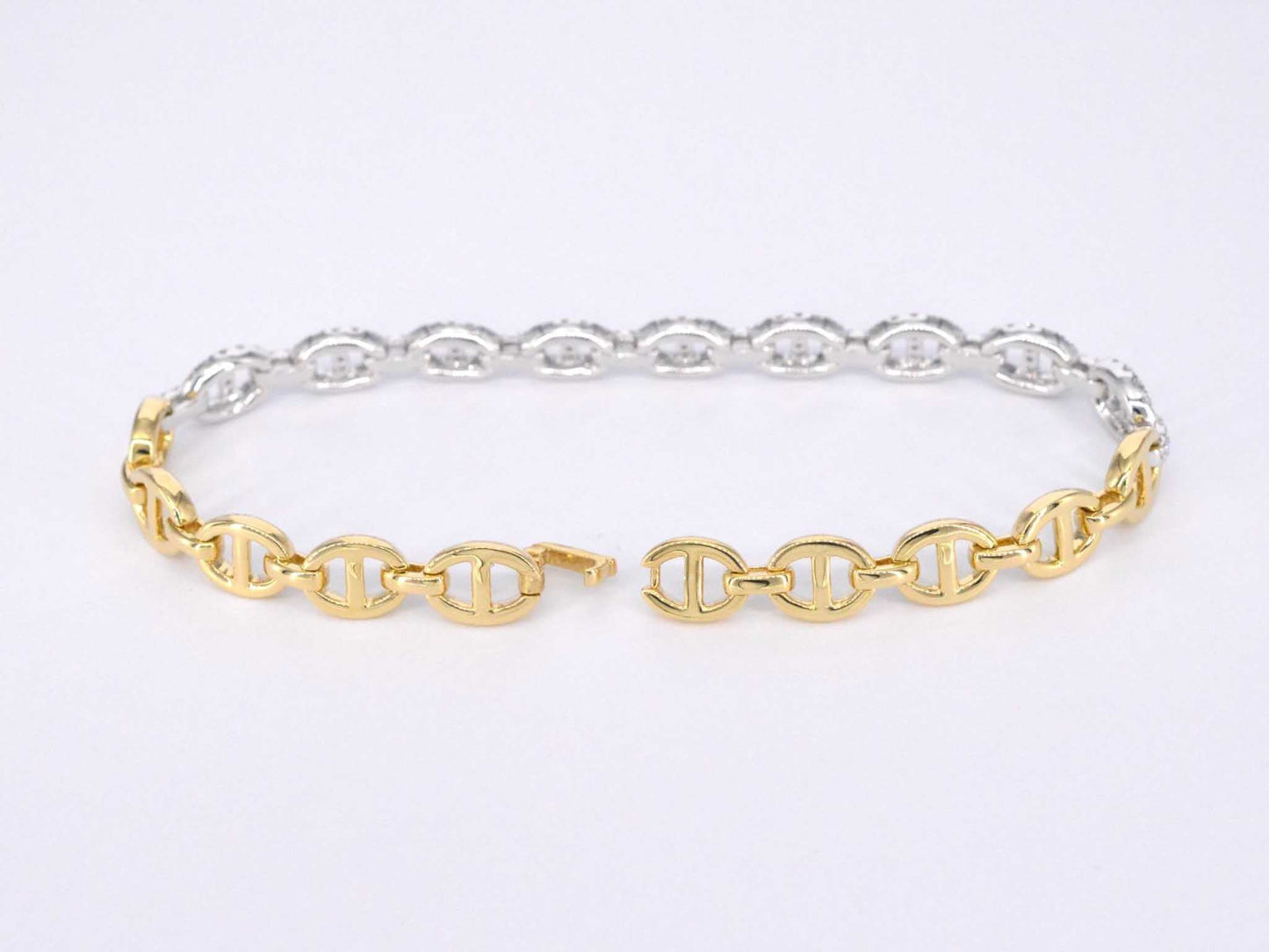 Gouden tennisarmband met diamanten schakels met 157 diamanten