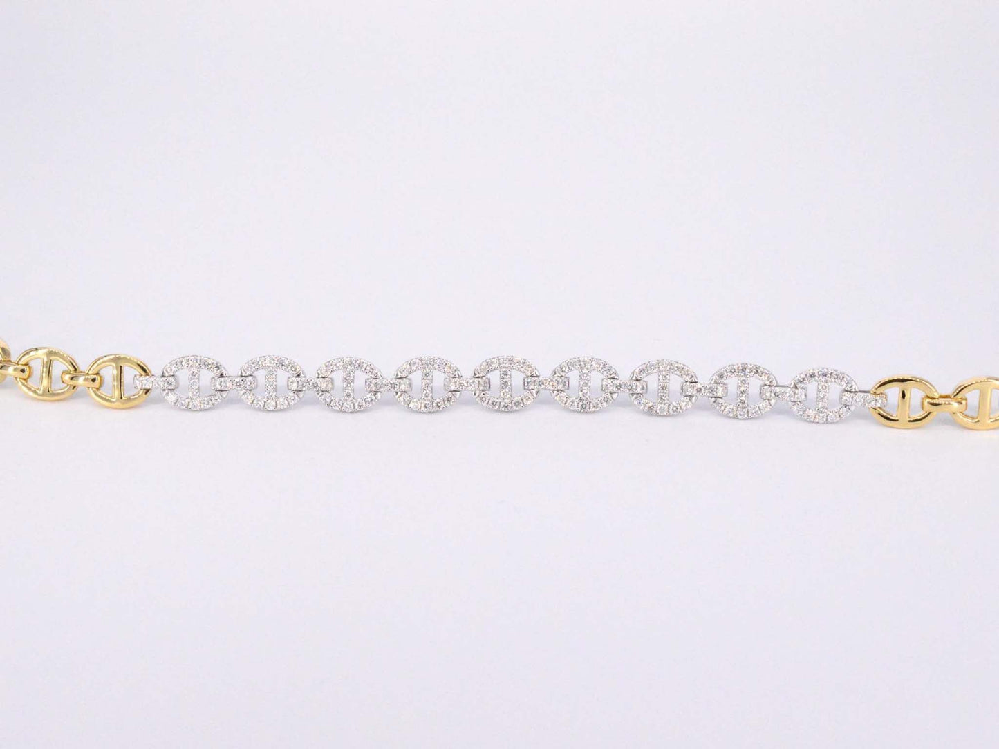 Gouden tennisarmband met diamanten schakels met 157 diamanten