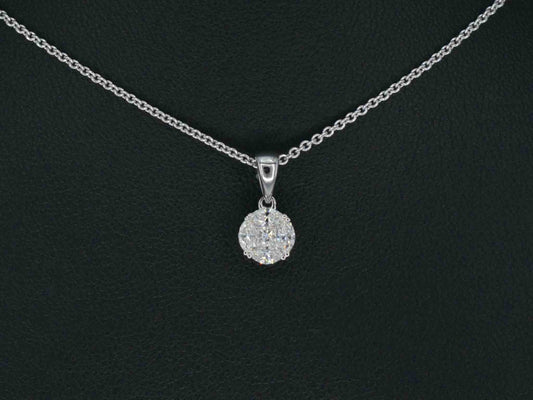 Witgouden hanger met prines en marquise geslepen natuurlijke diamanten