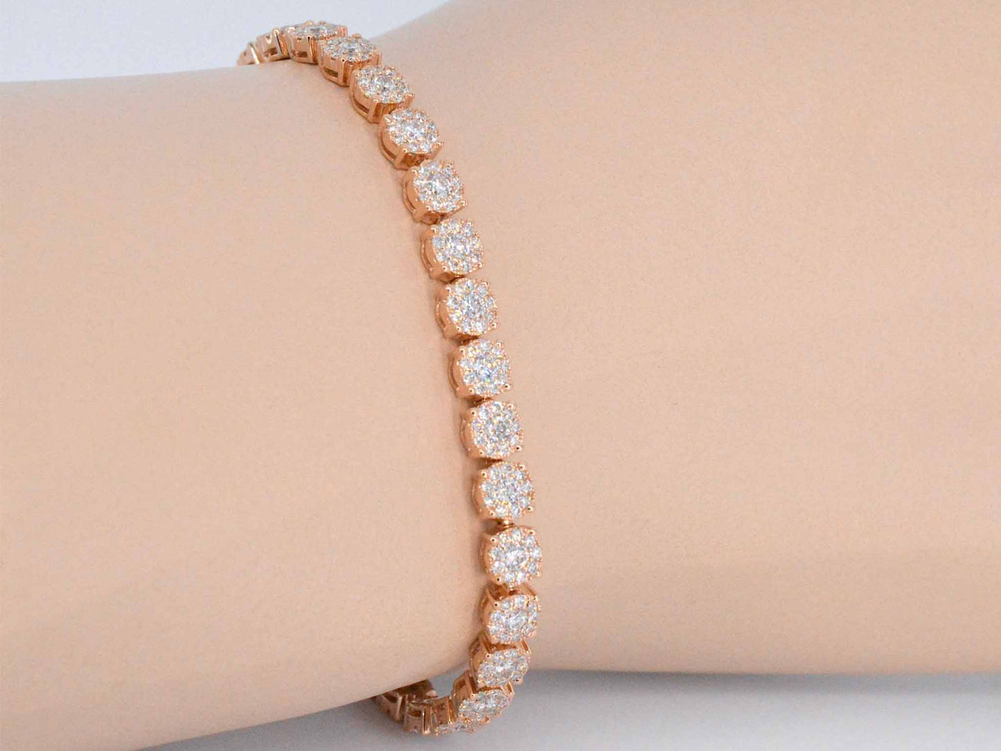 Rose gold tennis bracelet with 5.00 carat diamonds