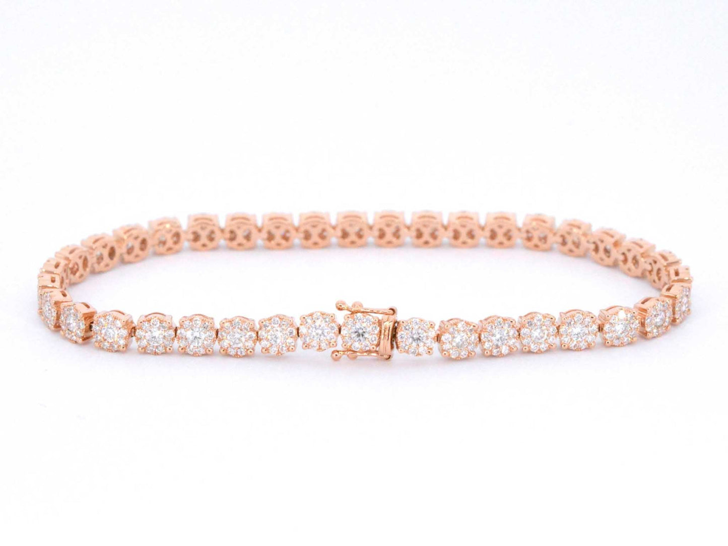 Rose gold tennis bracelet with 5.00 carat diamonds