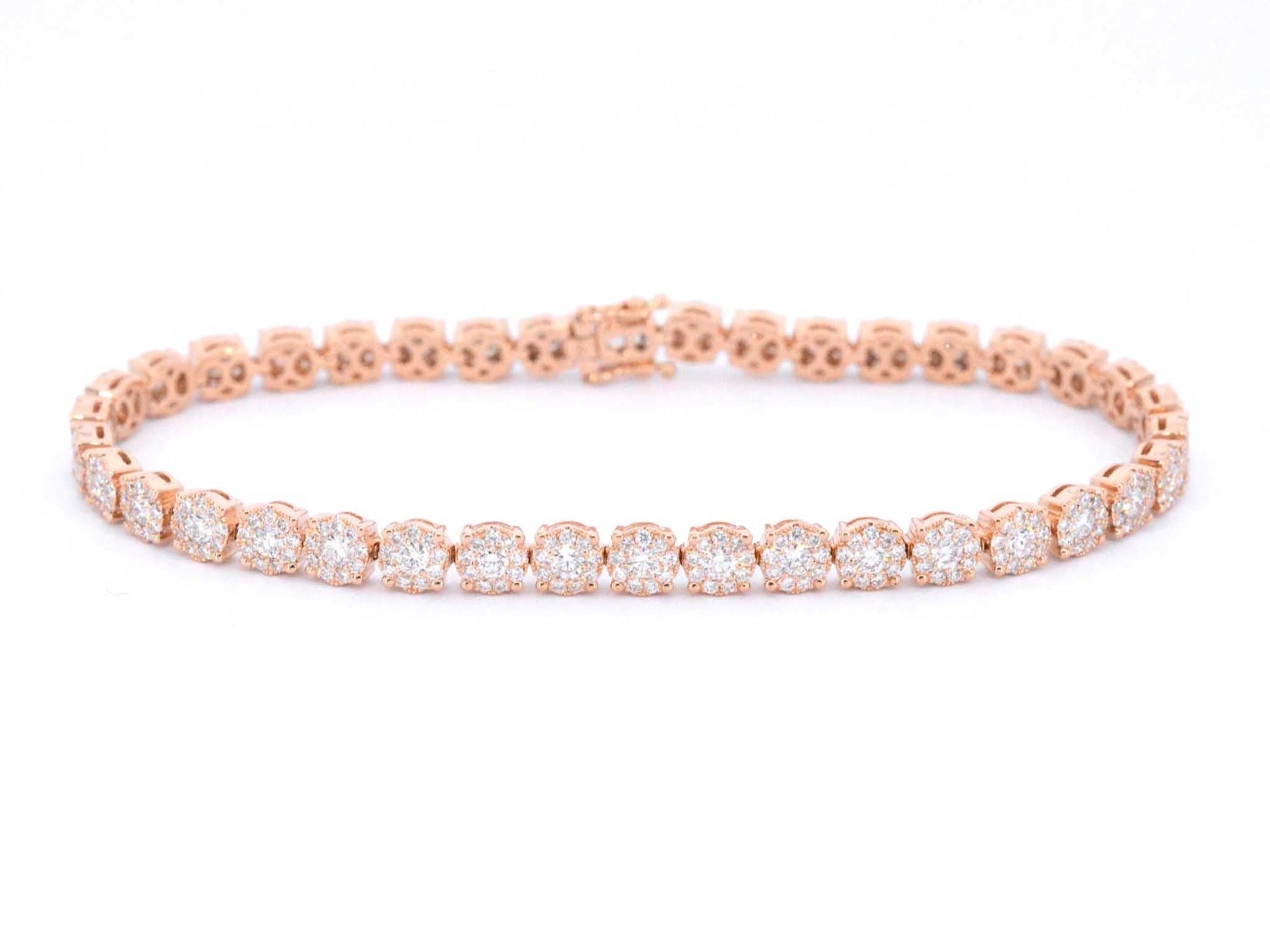 Rosegouden tennisarmband met 5.00 carat diamanten