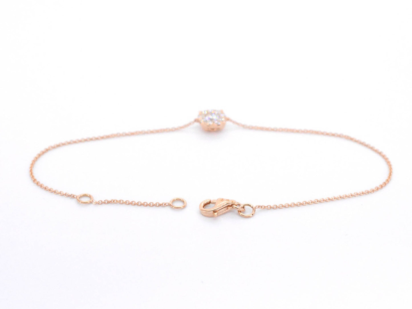 Rosegouden armband met een diamanten bedel