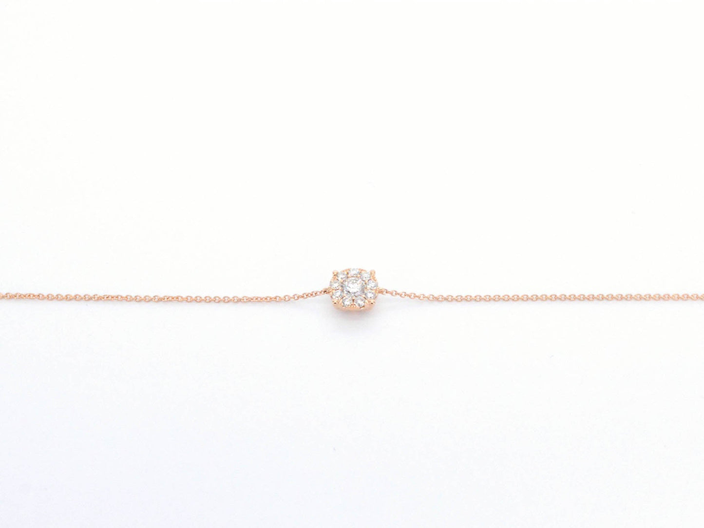 Rosegouden armband met een diamanten bedel