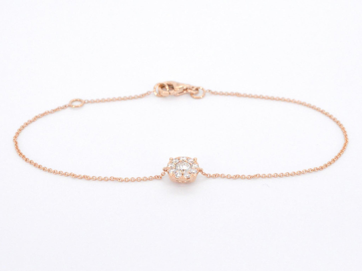 Rosegouden armband met een diamanten bedel