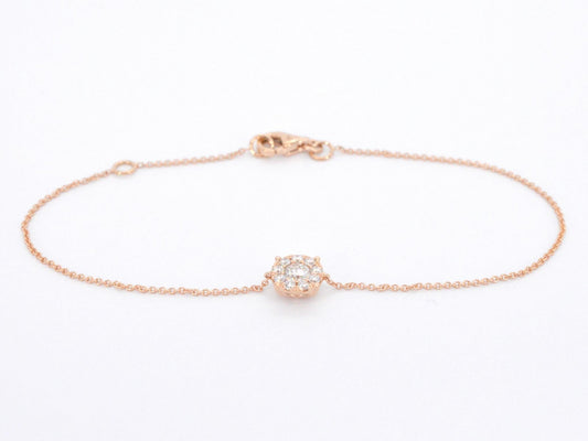 Rosegouden armband met een diamanten bedel
