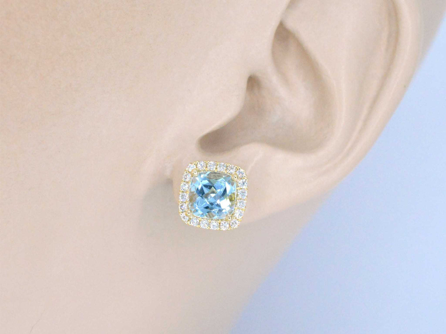 Goldene Entourage-Ohrringe mit großen Topasen und Diamanten