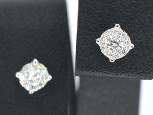 Witgouden oorknoppen met diamant