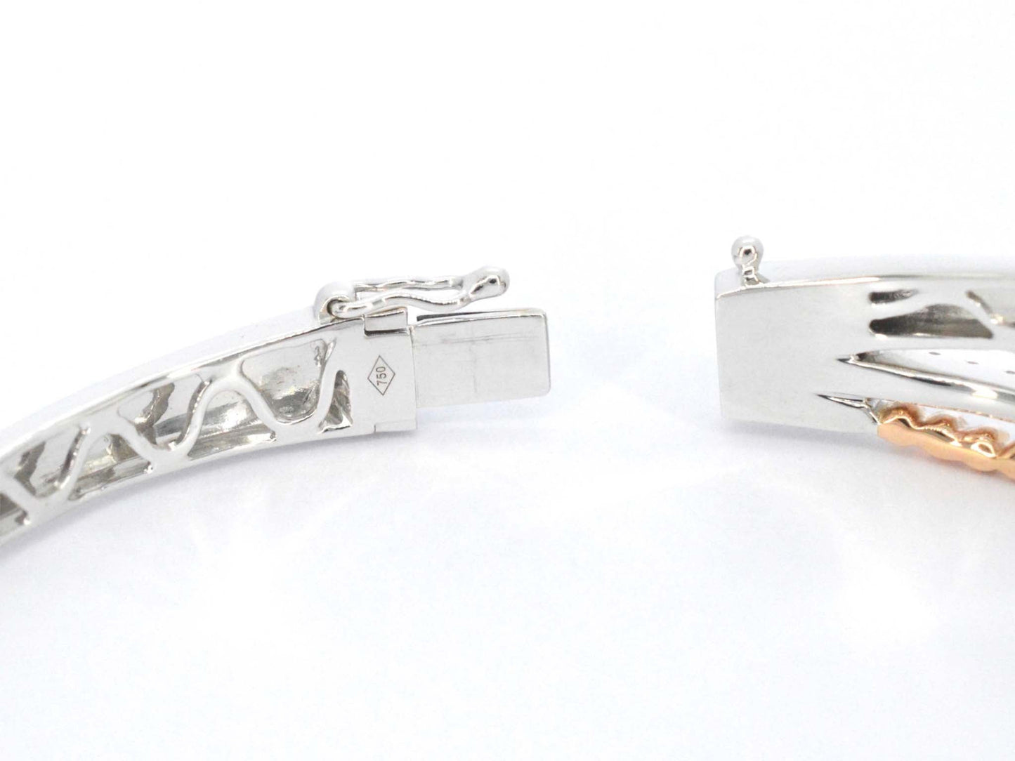 Gold bracelet in white and rose gold with diamonds