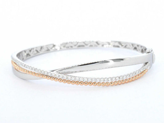 Gouden armband uit wit en rosegoud met diamanten
