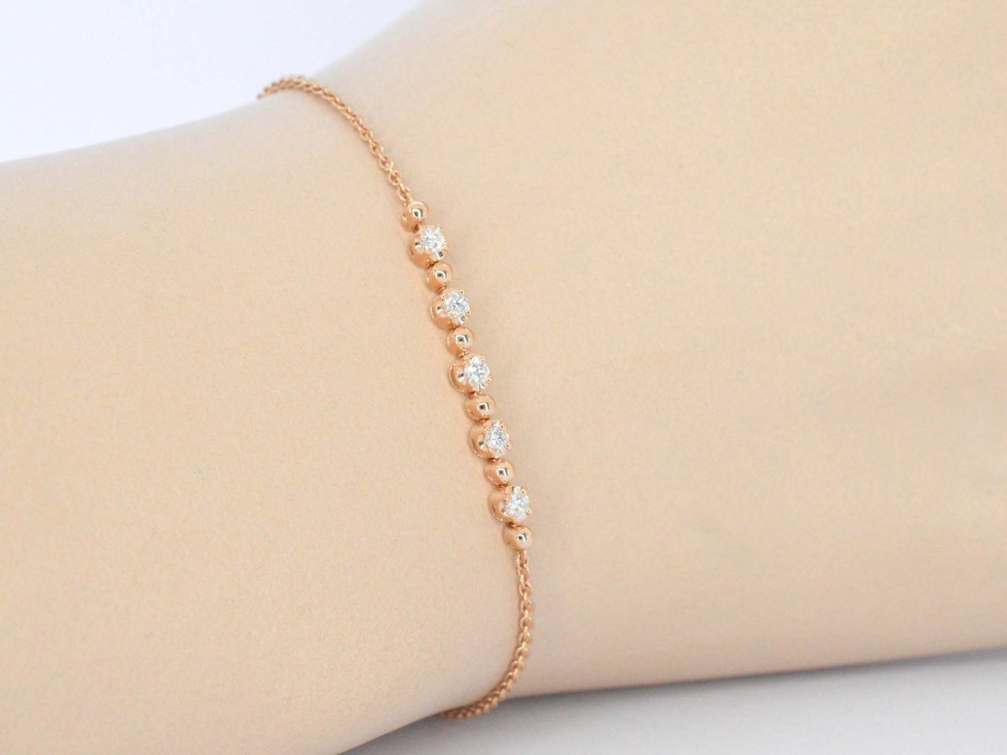 Rosegouden armband met diamanten