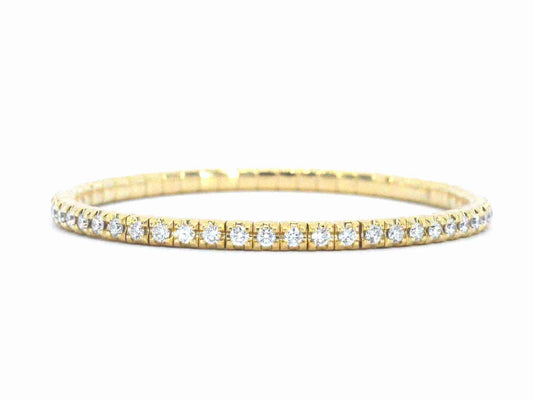 Gouden armband met briljant geslepen diamanten en een onzichtbare sluiting