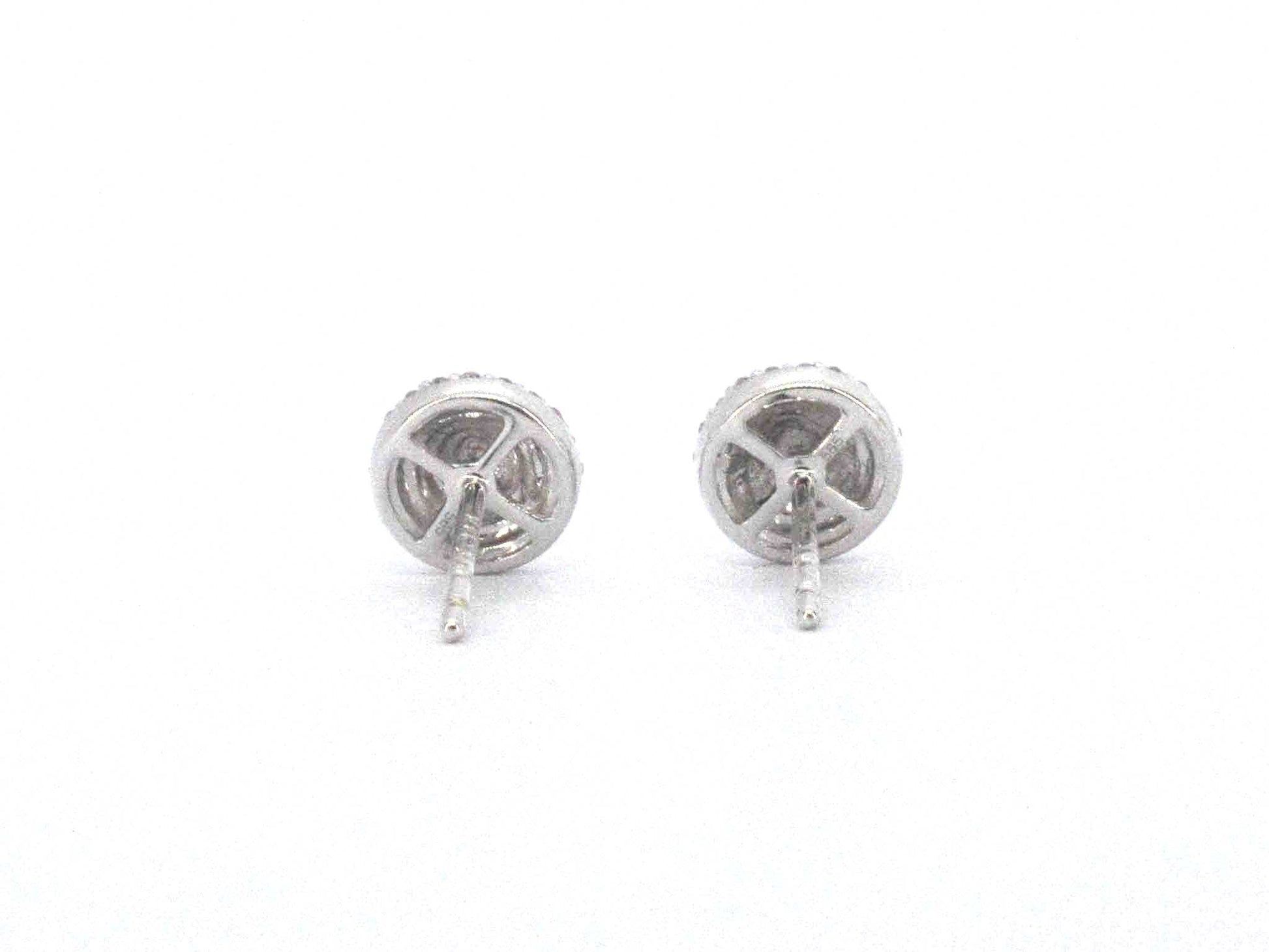 Witgouden entourage oorbellen met diamant 2025-3