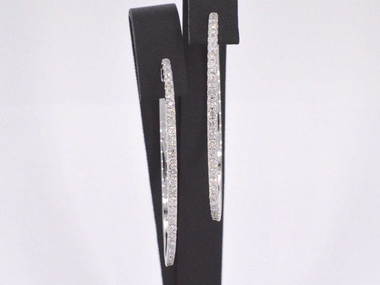 Witgouden creolen oorbellen met diamanten 2053-7