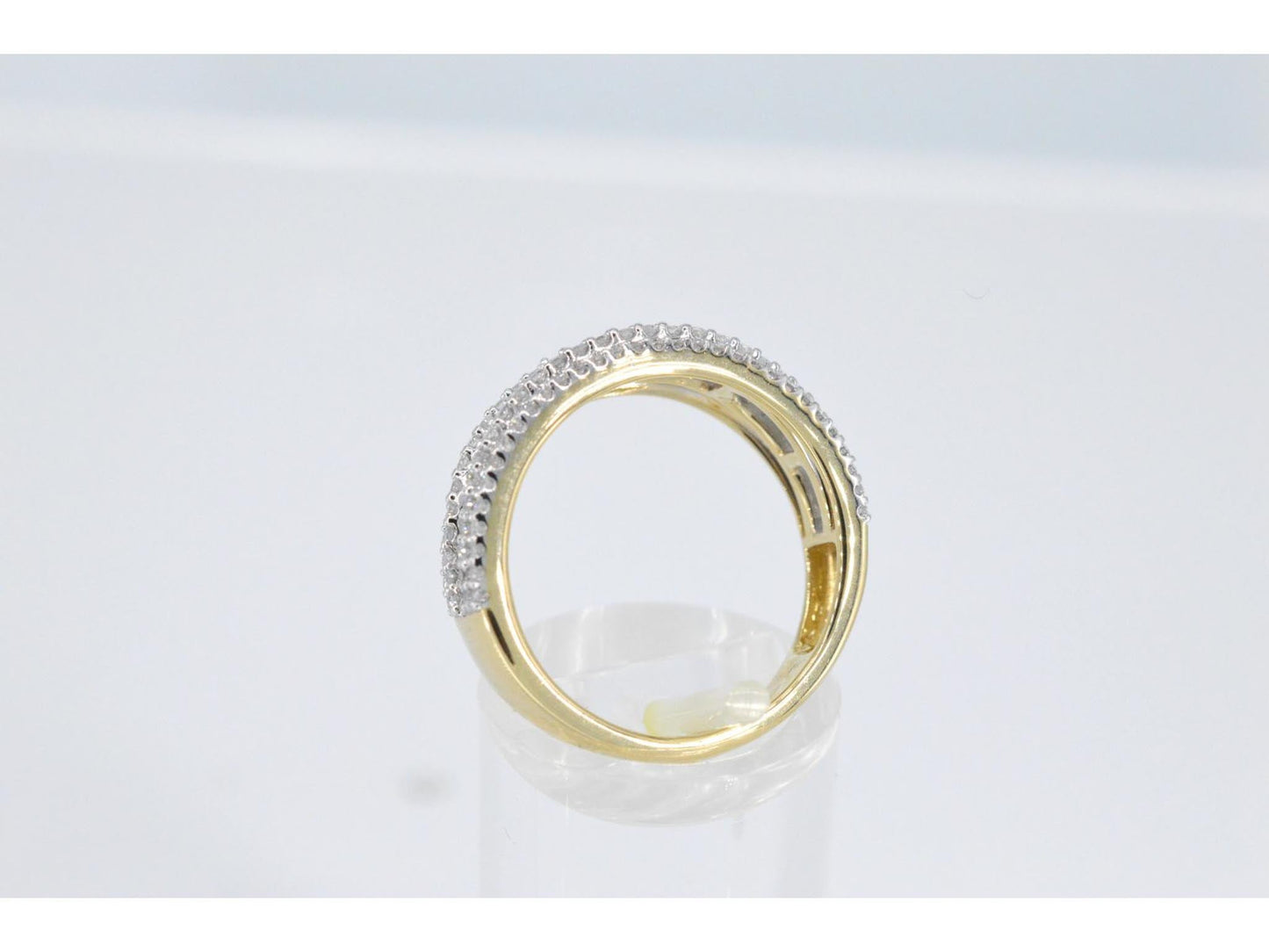 Gouden band ring met vijf rijen van diamant 1.00 carat