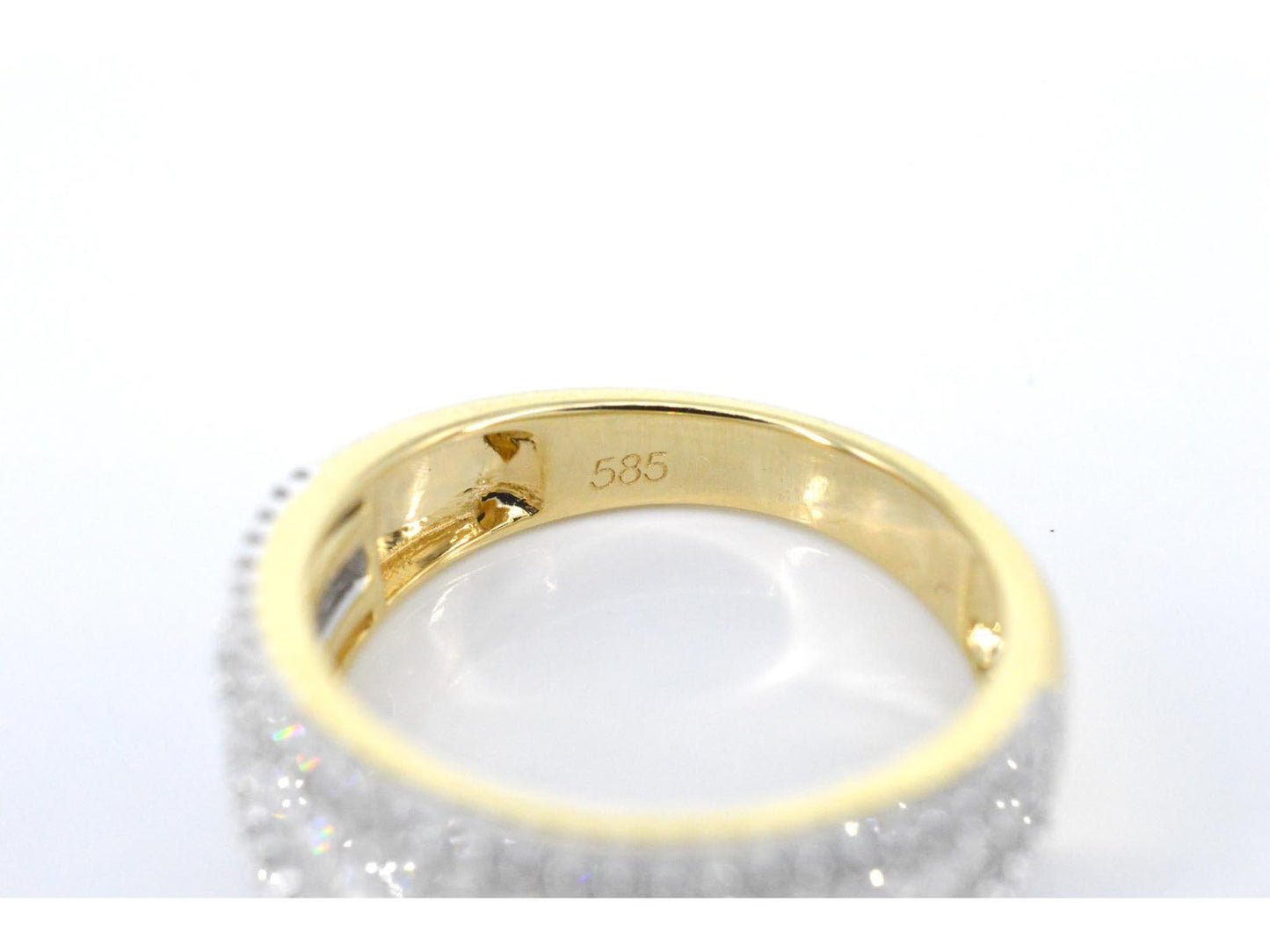 Gouden band ring met vijf rijen van diamant 1.00 carat