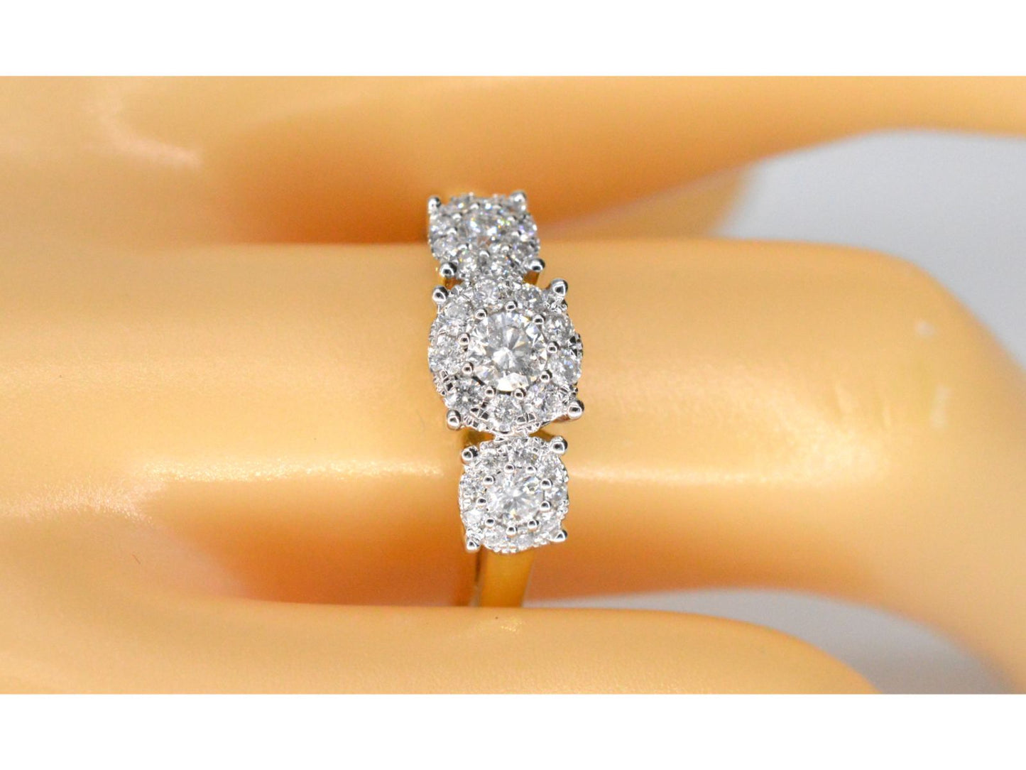 Gouden trinity ring met diamanten