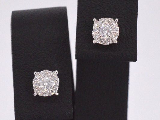 Witgouden oorbellen met briljant geslepen diamanten 2157-8