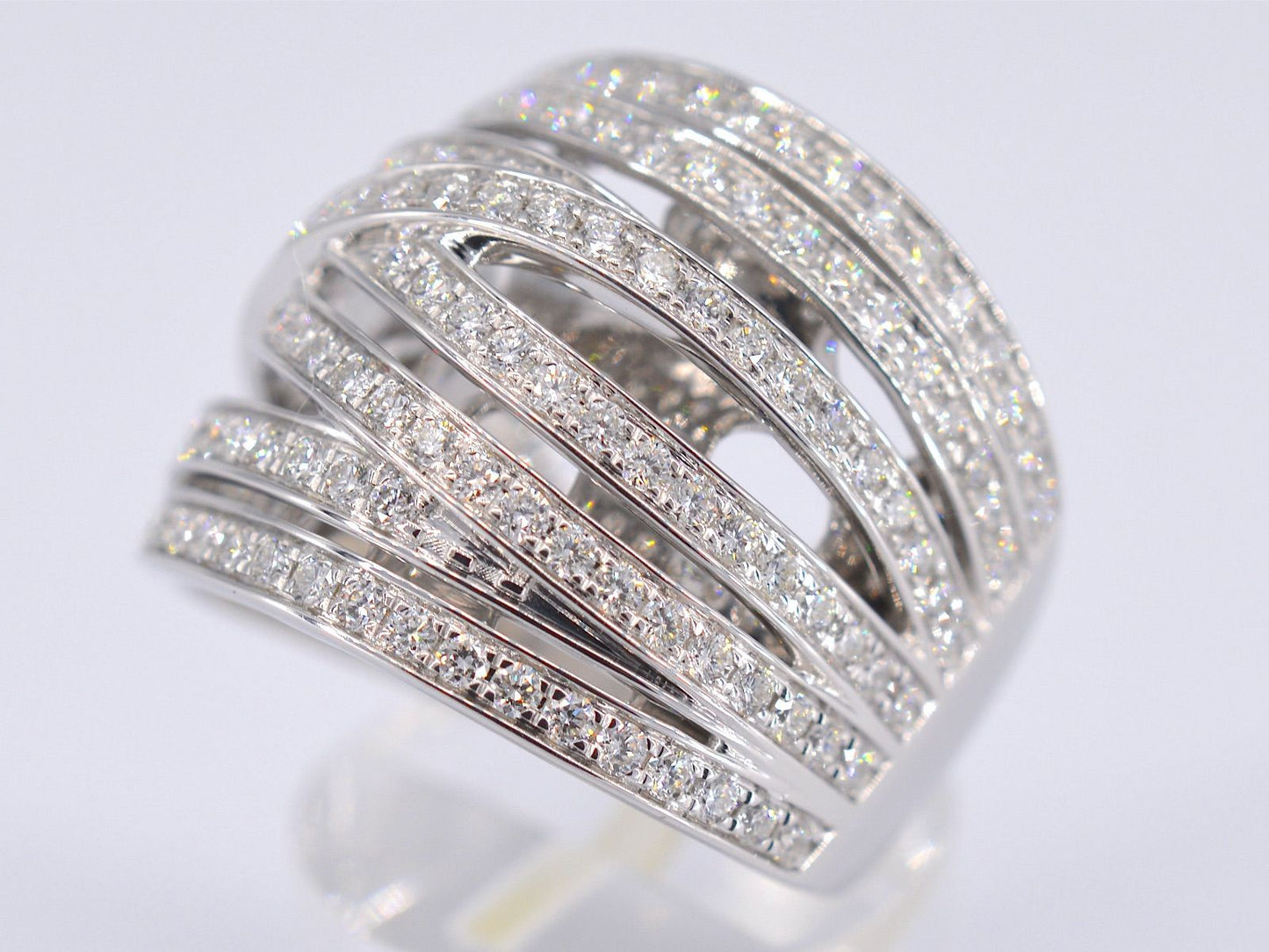 Witgouden design ring met briljanten diamanten 2176-2