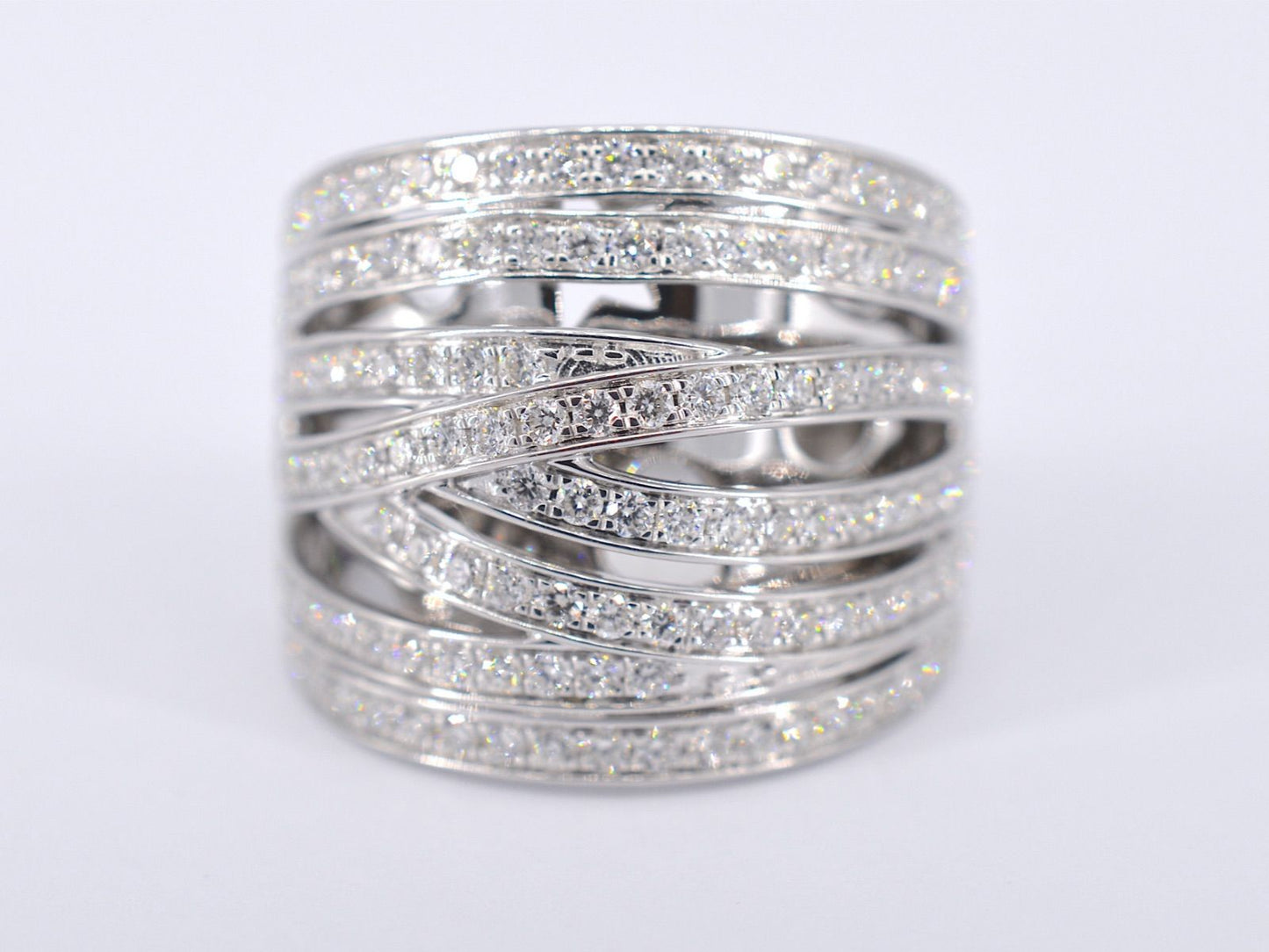 Witgouden design ring met briljanten diamanten 2176-4