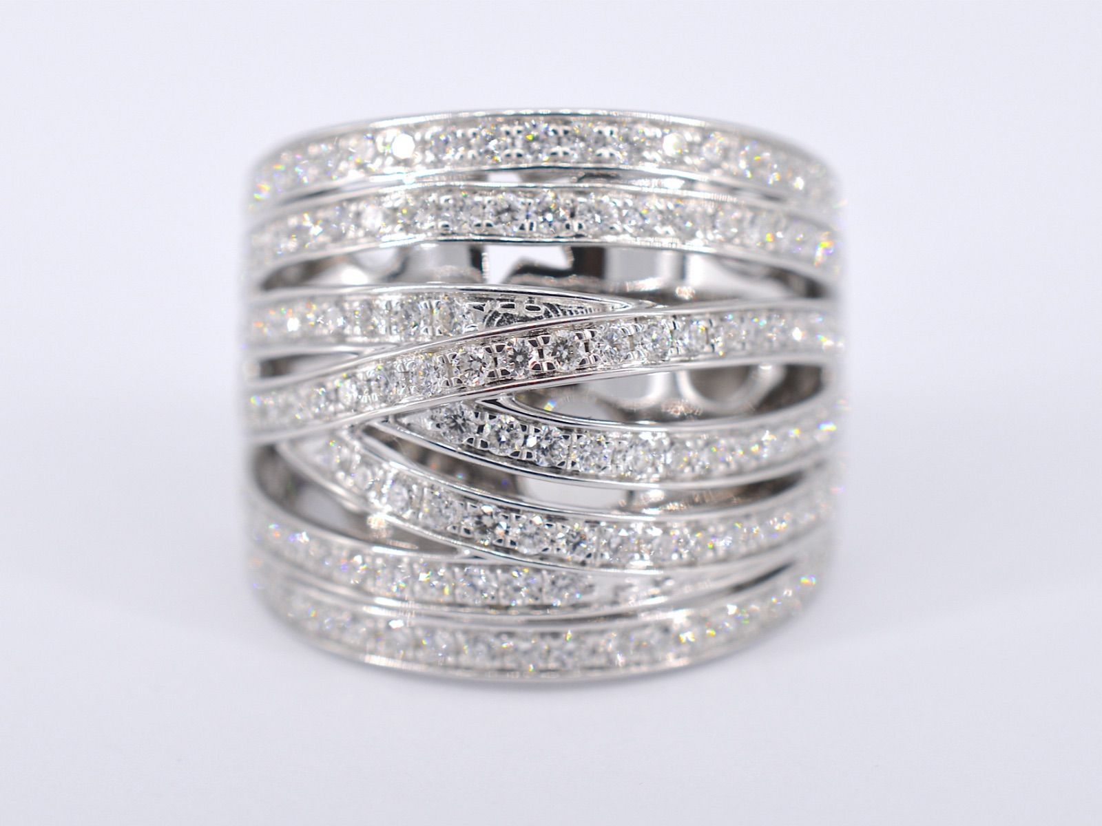 Witgouden design ring met briljanten diamanten 2176-4