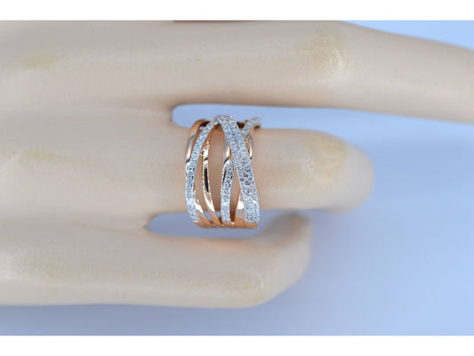 Rosegouden design ring met briljanten diamanten