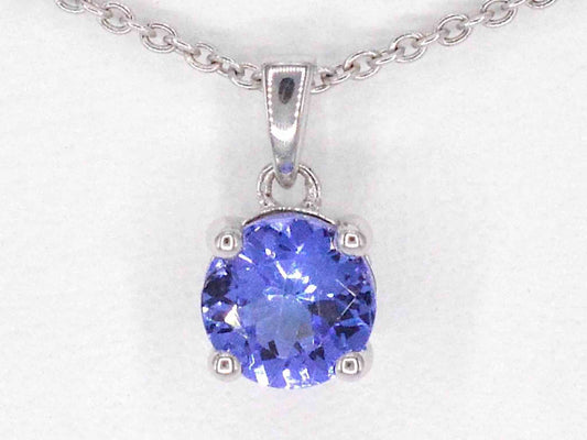 Witgouden hanger met tanzaniet