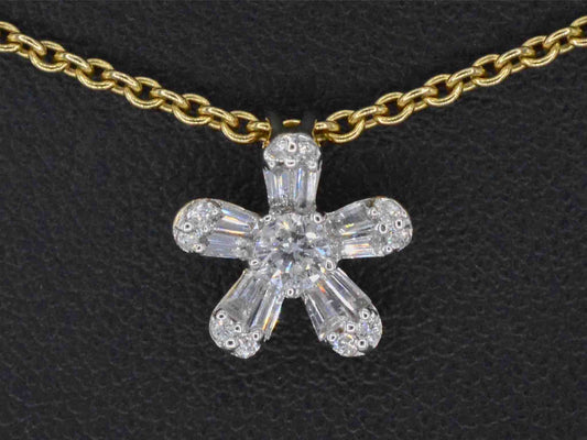 Gouden hanger met natuurlijke echte diamanten