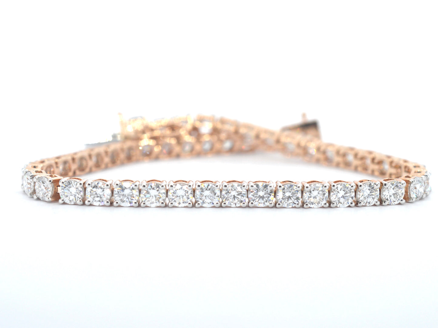 Rosegouden armband met briljant geslepen diamanten 7.50 carat
