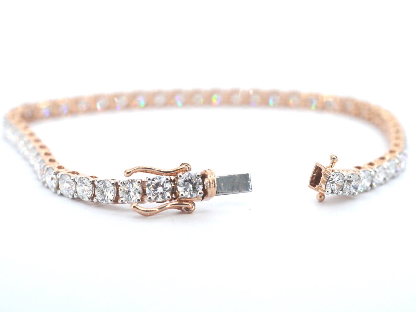 Rosegouden armband met briljant geslepen diamanten 7.50 carat