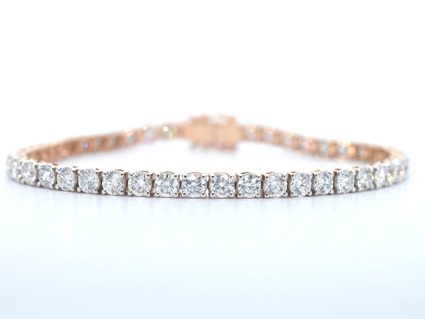Rosegouden armband met briljant geslepen diamanten 7.50 carat