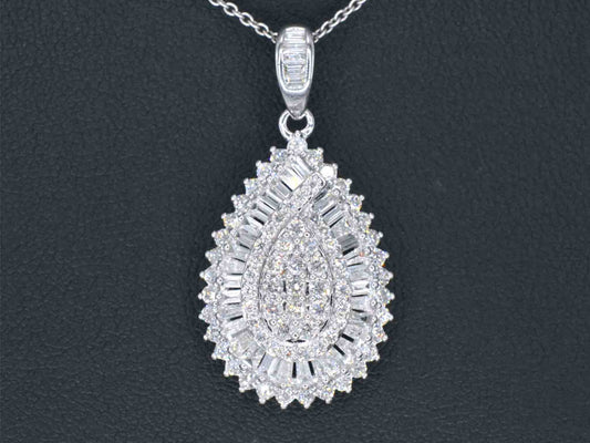 Exclusieve witgouden druppelvormige hanger met diamanten