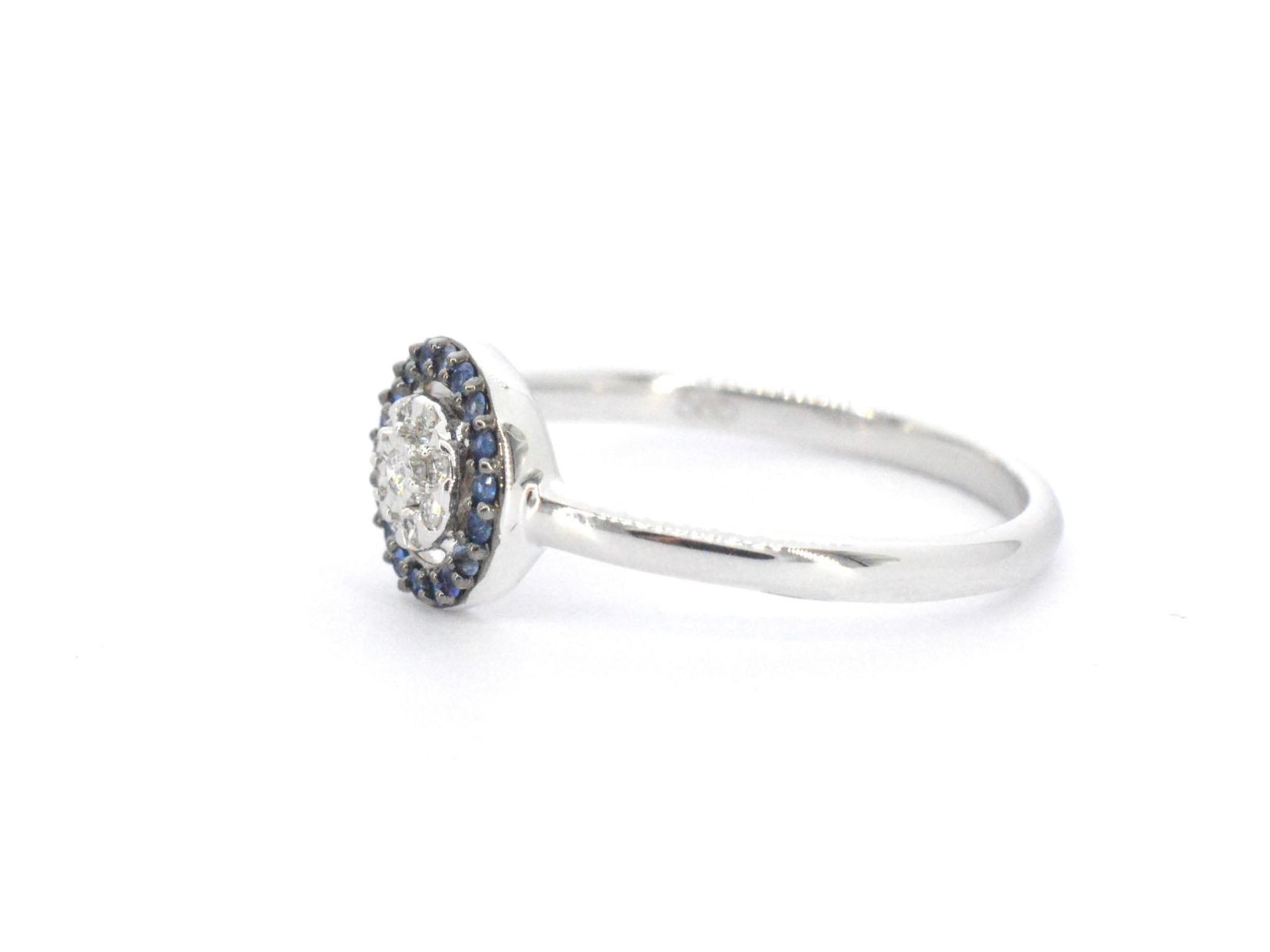 Witgouden ring met diamanten en saffieren 2314-3