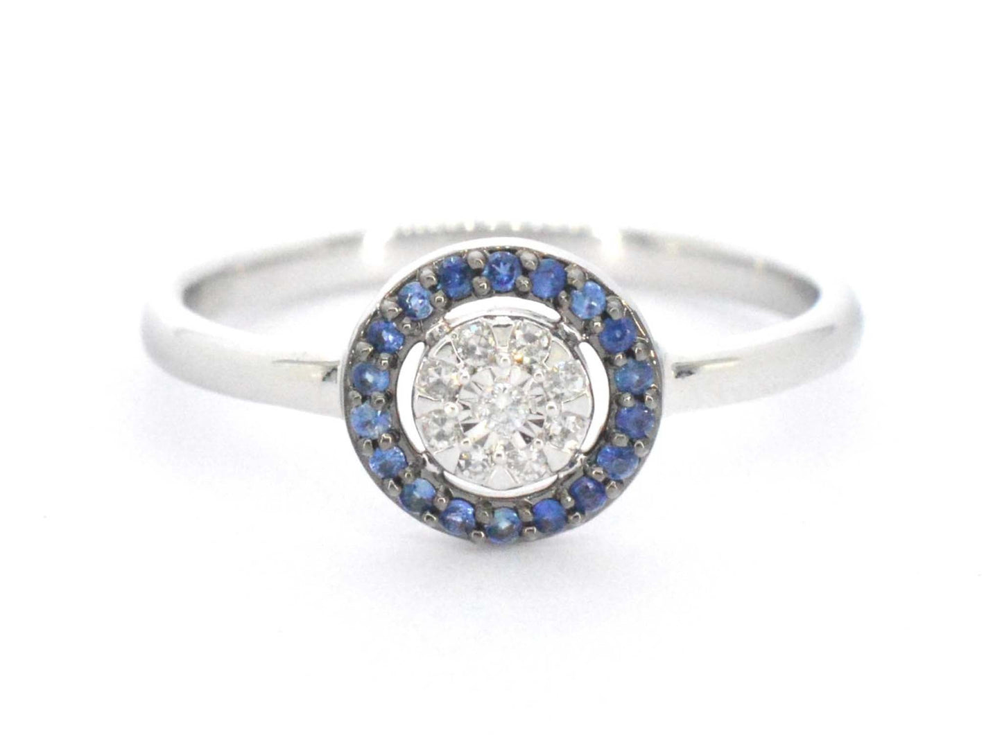 Witgouden ring met diamanten en saffieren 2314-4