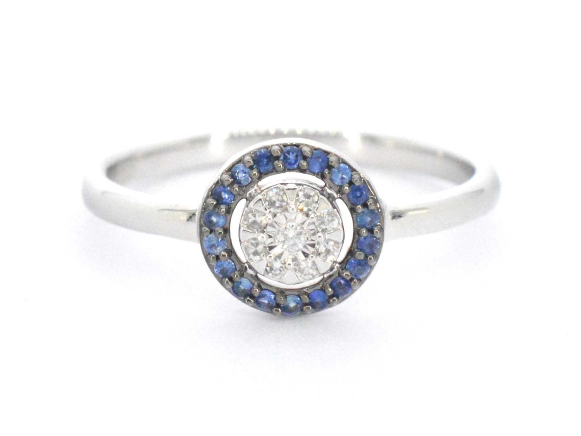 Witgouden ring met diamanten en saffieren 2314-4