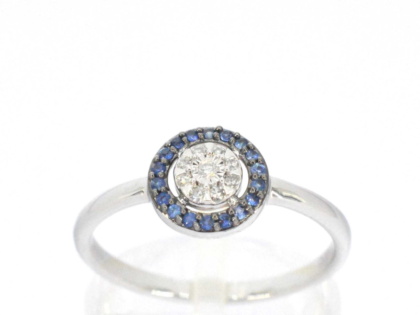 Witgouden ring met diamanten en saffieren 2314-8