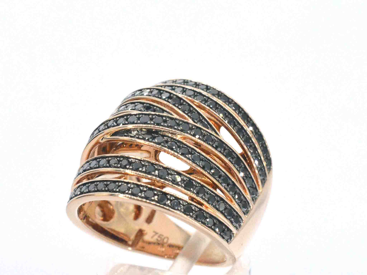 Rosegouden design ring met briljanten diamanten
