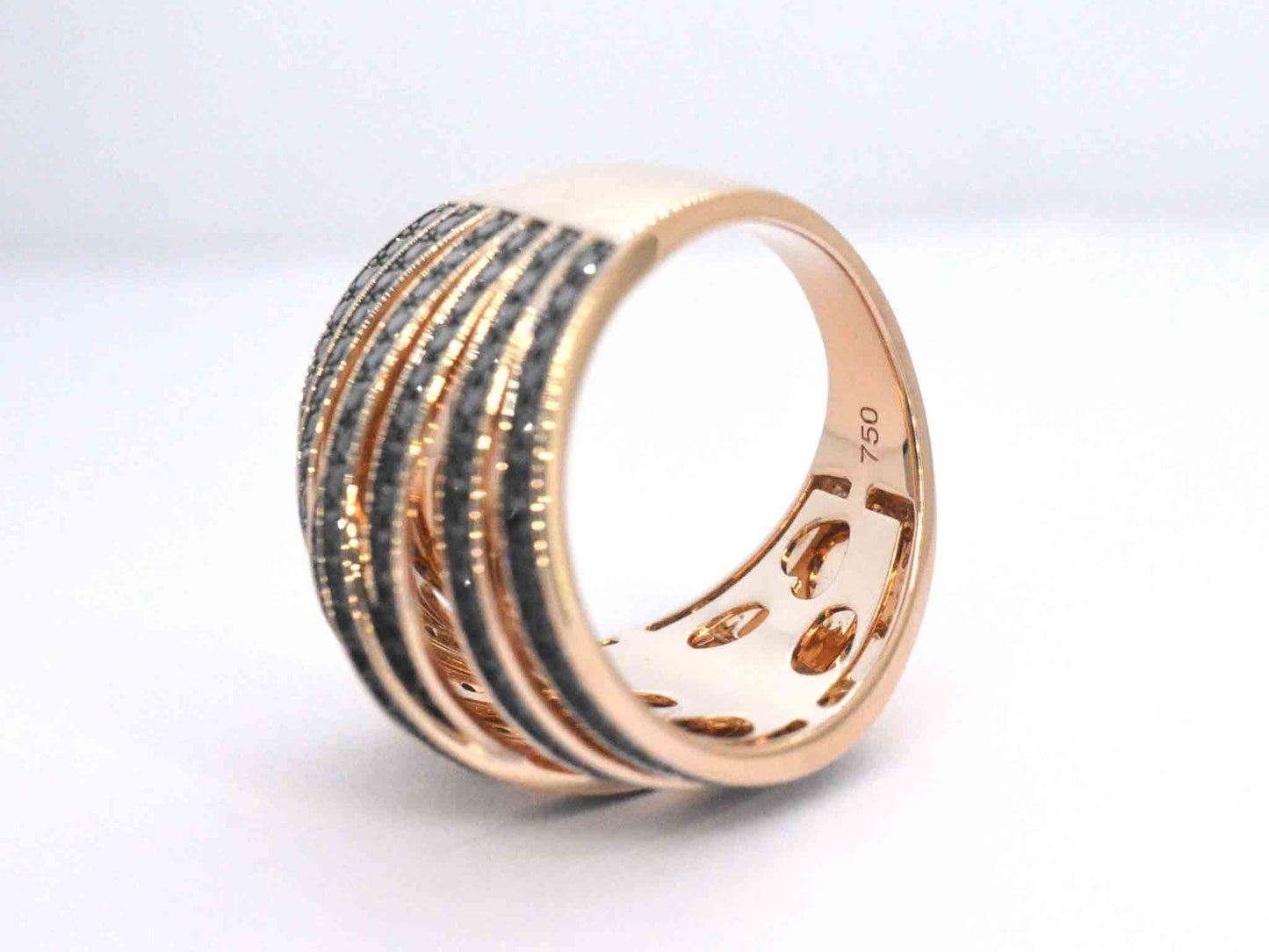 Rosegouden design ring met briljanten diamanten