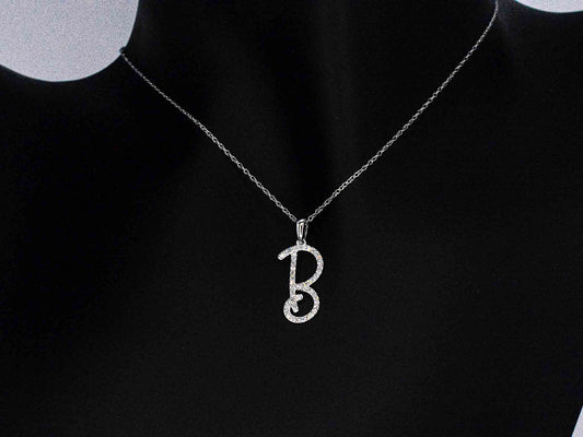 Hanger met echte natuurlijke diamanten in de letter B