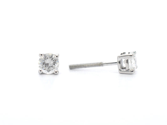 Witgouden oorbellen met diamant