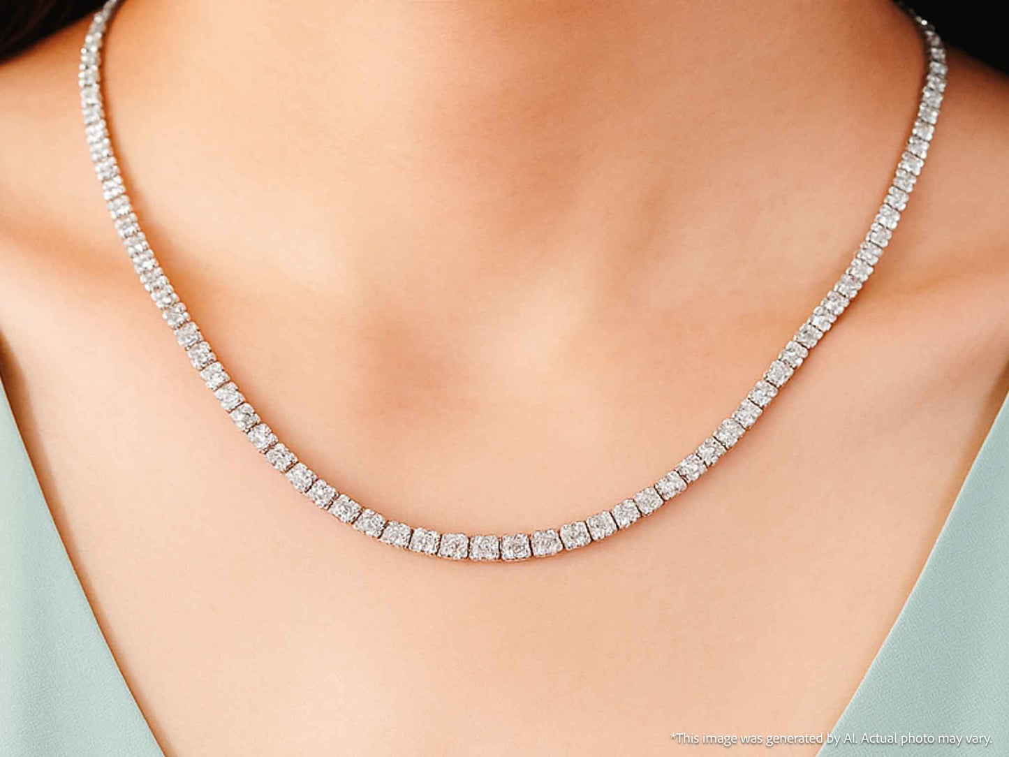 Witgouden tenniscollier met briljant geslepen diamanten van 16.00 carat