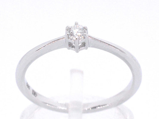 Witgouden ring solitaire met een briljant geslepen diamant 2502-8