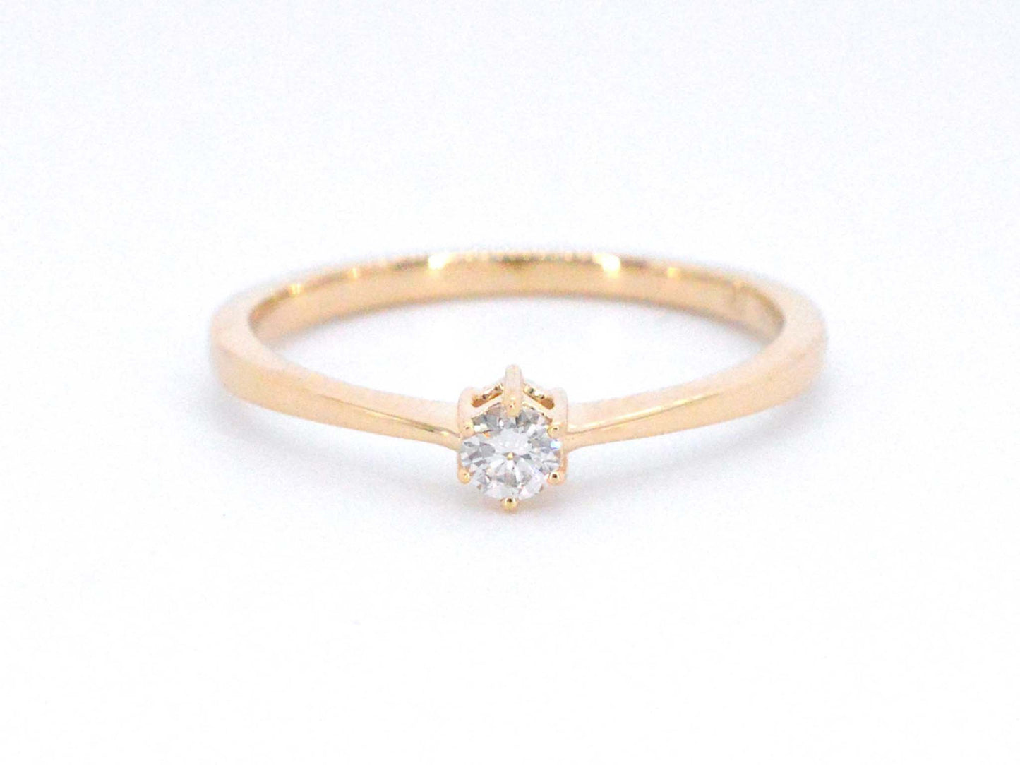 Gouden ring solitaire met een briljant geslepen diamant 2503-4